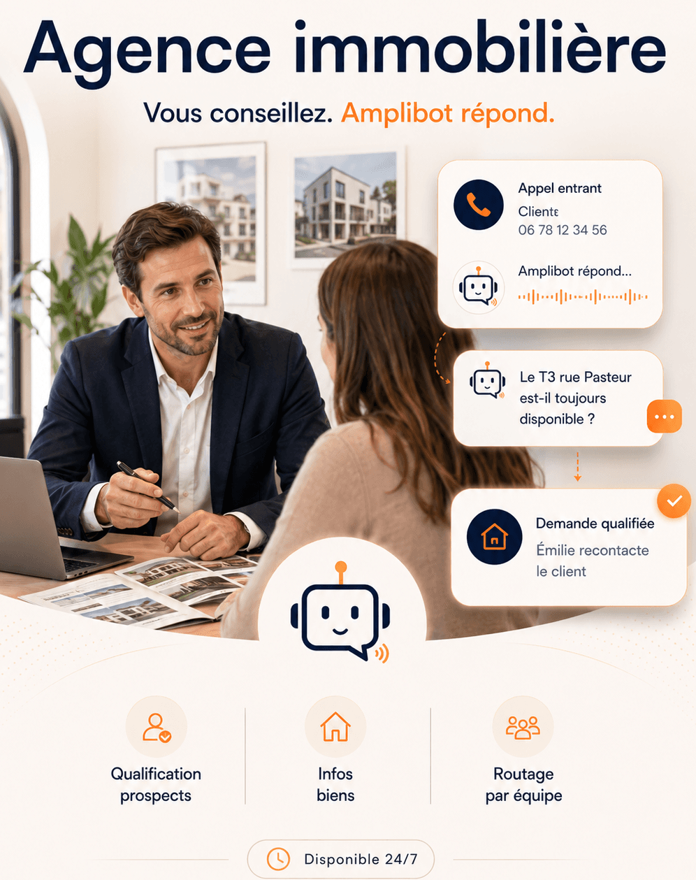 Visualisation d'un appel qualifié pour une agence immobilière